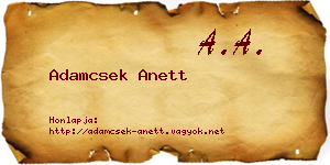 Adamcsek Anett névjegykártya