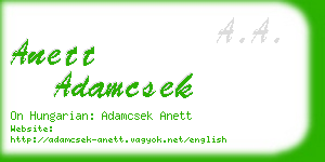 anett adamcsek business card